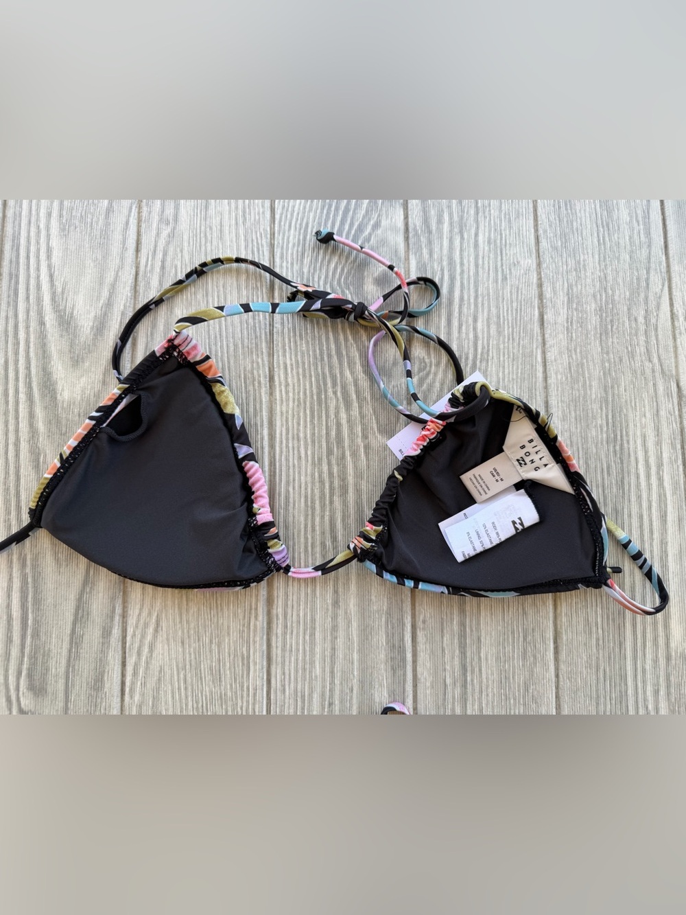 Billabong Black Floral Bikini with Pastel Accents - Picture 11 of 14